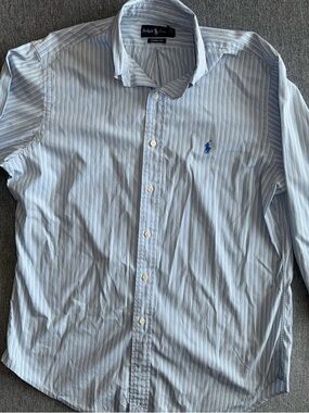 Polo by Ralph Lauren Blue & White Striped Button-Down Shirt